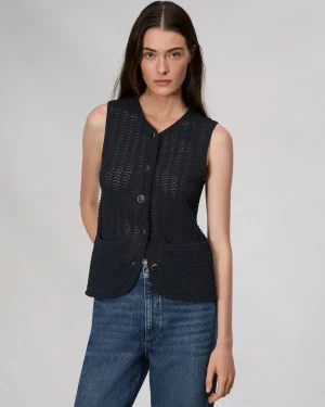 rag & bone Elisa Cotton Vest-Women Blazers & Vests