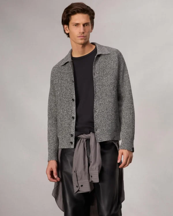 rag & bone Marled Cotton-Blend Cardigan- Sweaters