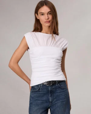 rag & bone Mica Banded Cotton Top-Women T-Shirts