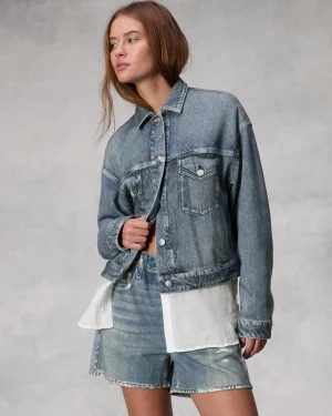 rag & bone Miramar Terry Trucker Jacket-Women Jackets & Coats