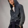 rag & bone rbSTRIDE Denim Zip Hoodie- Sweatshirts