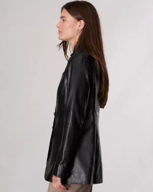 rag & bone Slade Long Leather Blazer-Women Blazers & Vests