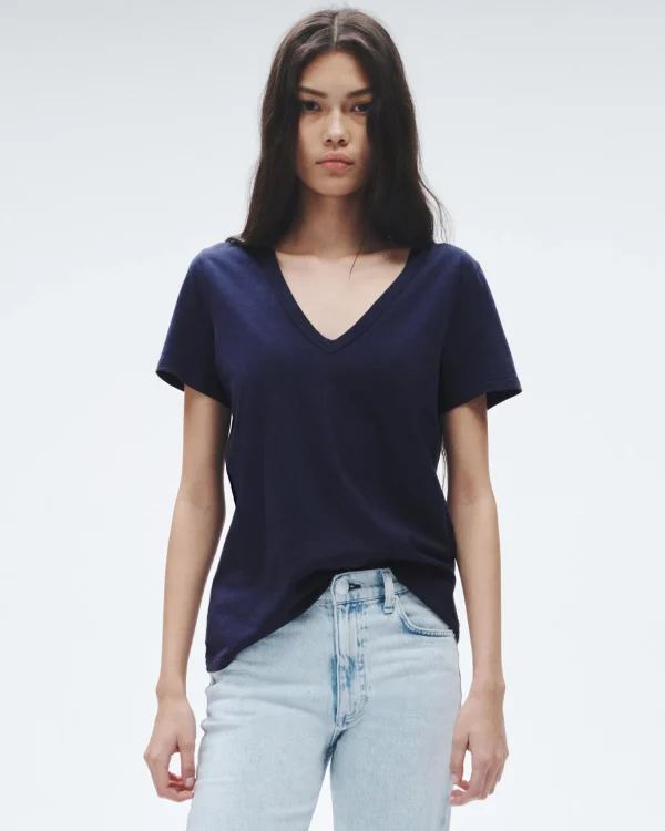 rag & bone The Slub V-Neck Tee-Women T-Shirts