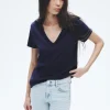 rag & bone The Slub V-Neck Tee-Women T-Shirts