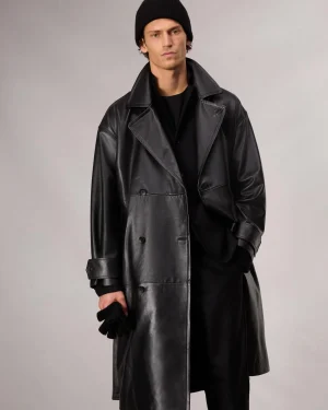 rag & bone Tyler Leather Trench Coat- Jackets & Coats