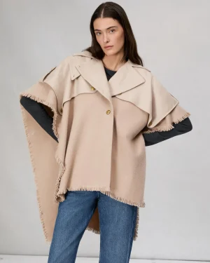 rag & bone Wool Trench Poncho-Women Scarves & Ponchos